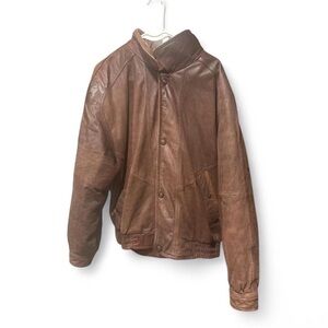 Wilson Men's Brown Leather Bomber Jacket
